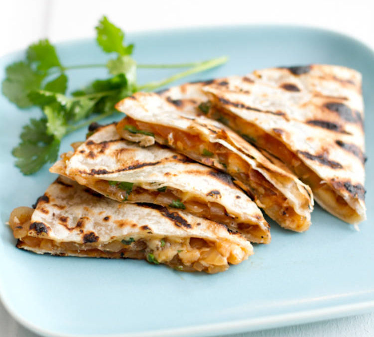 Grilled Barbeque Onion and Smoked Gouda Quesadillas